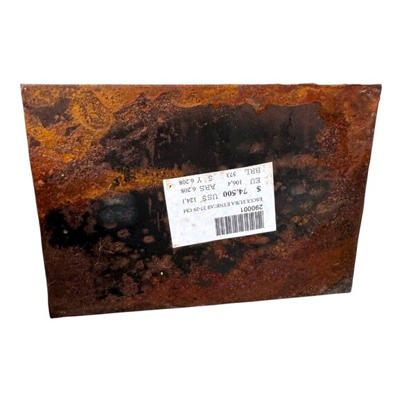 Authentic Selknam Indigenous Art Sculpture From Tierra Del Fuego Chile Cow Hide - Picture 9 of 9